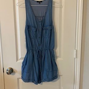 Denim romper, lightweight blue romper